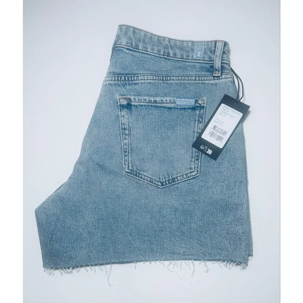7 For All Mankind Monroe Long Denim Shorts, in Ode To. Size 27. NWT’s